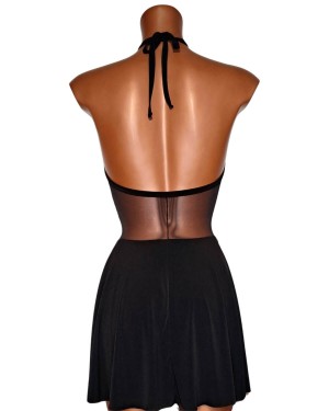 robe babydoll noire à strass, OutX, vue de dos