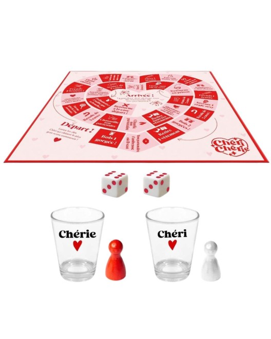 jeu de l'oie spécial couple, plateau avec dés