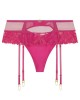 tanga porte-jarretelles Sweet Euphoria, Aubade Lingerie, fuchsia, vue devant