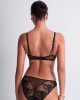 triangle bralette Sweet Euphoria, Aubade Lingerie, noir, porté avec culotte assortie, de dos