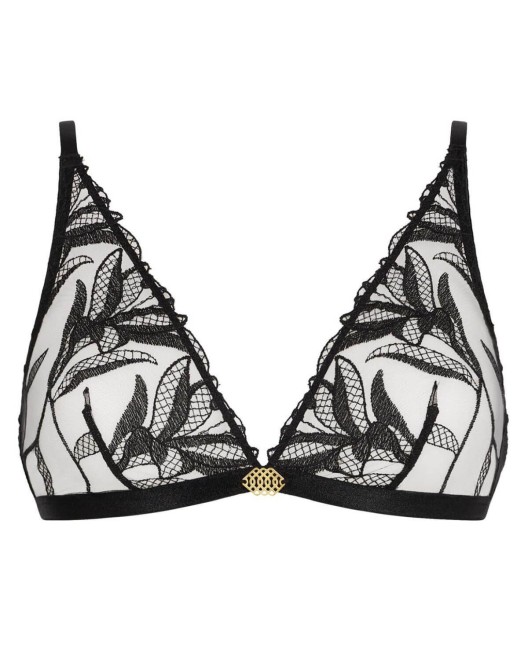 triangle bralette Sweet Euphoria, Aubade Lingerie, noir, devant