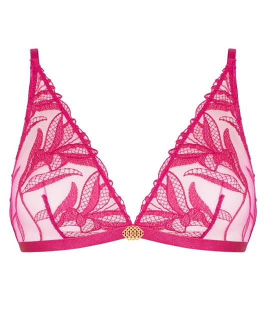 triangle bralette Sweet Euphoria, Aubade Lingerie, fuchsia, devant