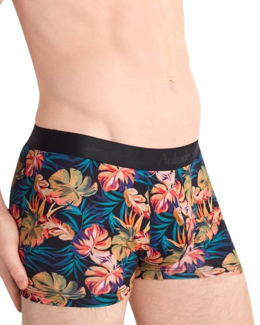 boxer homme Paradise Flower, Aubade Lingerie, vue de côté, sur fond blanc