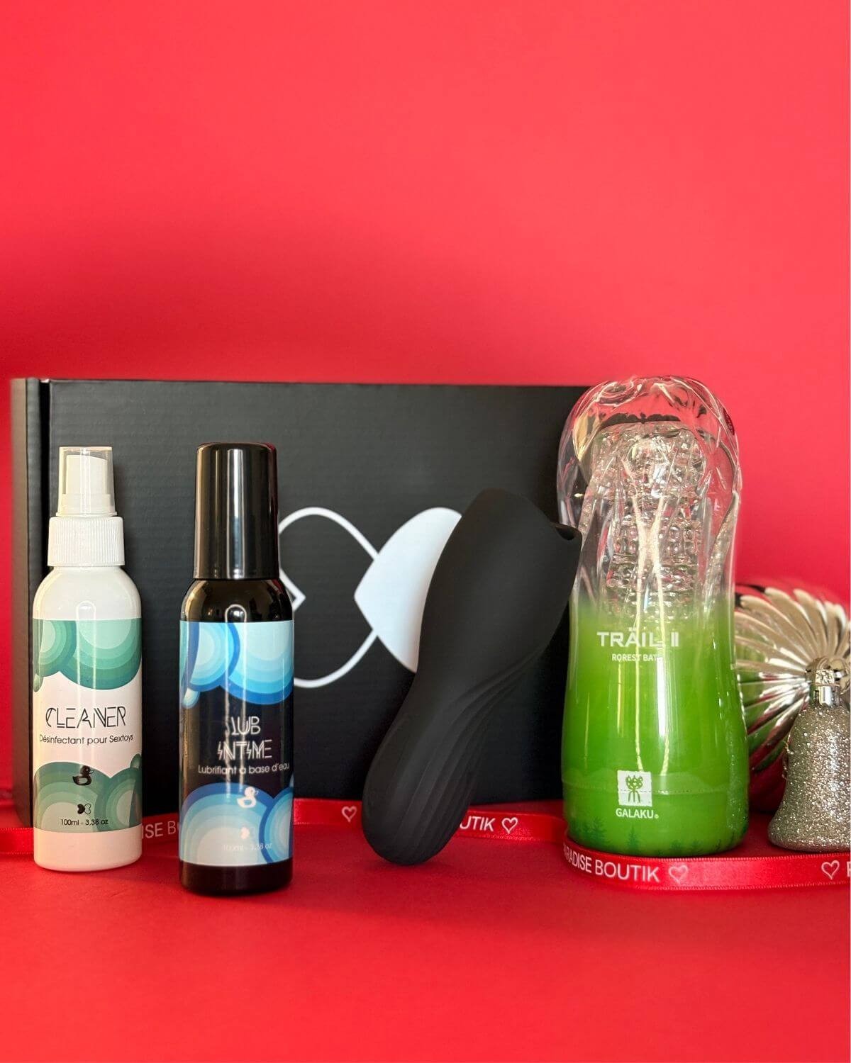 coffret érotique de Noël pour homme Essence Virile, Paradise Boutik, contenu