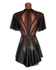 robe babydoll en wetlook, collection Electra, OutX, noire, sur mannequin de dos