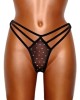 string transparent à strass, noir, collection Electra Star, OutX, face