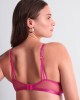 triangle bralette Sweet Euphoria, Aubade Lingerie, fuchsia, mannequin grande taille, de dos
