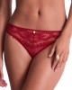 tanga en dentelle rouge Mystery of Love, Aubade Lingerie, zoom devant, fond blanc
