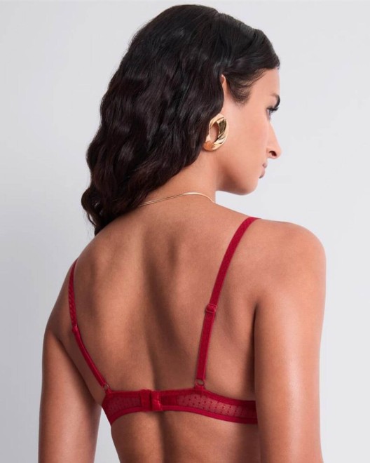 soutien-gorge triangle Mystery of Love, rouge, Aubade Lingerie, zoom dos