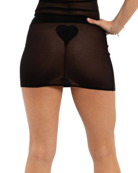 mini-jupe en lycra noir, Alternative Plaisir, zoom de dos