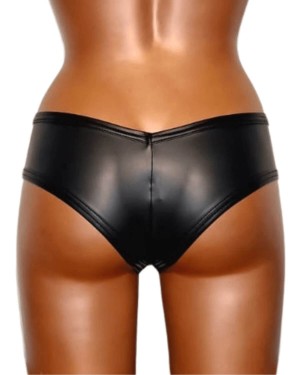 shorty en wetlook et strass, noir, OutX, collection Electra Star, zoom dos