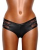 shorty en wetlook et strass, noir, OutX, collection Electra Star, zoom face