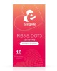préservatifs nervurés EasyGlide, Ribs and Dots, boîte de 10
