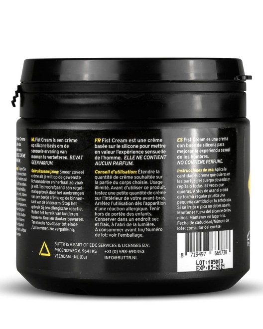 crème lubrifiant anal fist cream, Buttr, 500ml, arrière du pot
