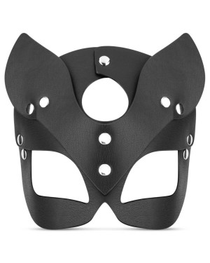 masque chat en cuir Kinky Kitty, noir, Bedroom Fantasies, vue de face
