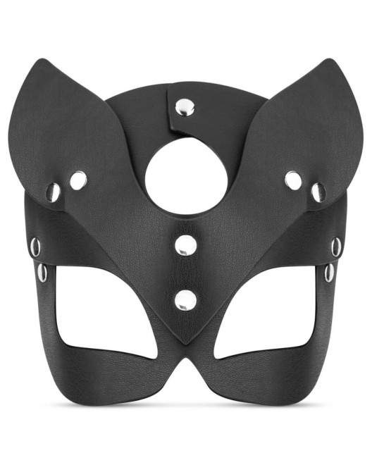 masque chat en cuir Kinky Kitty, noir, Bedroom Fantasies, vue de face
