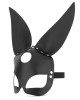 masque lapin sexy en cuir, noir, Bold Bunny, Bedroom Fantasies, côté
