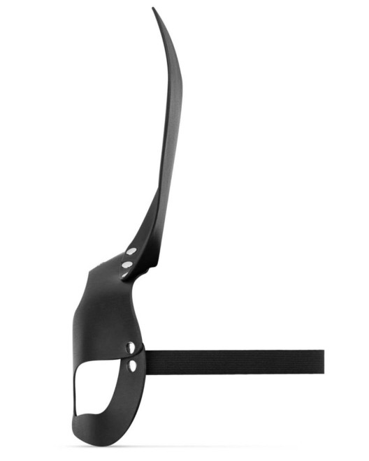 masque lapin sexy en cuir, noir, Bold Bunny, Bedroom Fantasies, profil