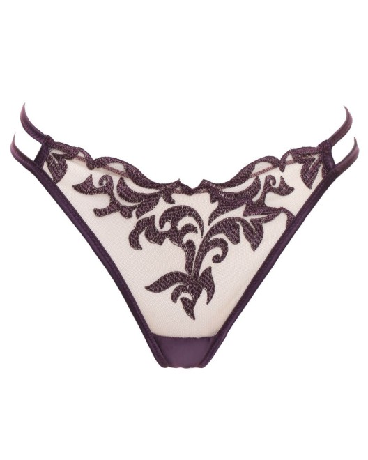 string en dentelle Venus, violet, Prelude Jolidon, devant