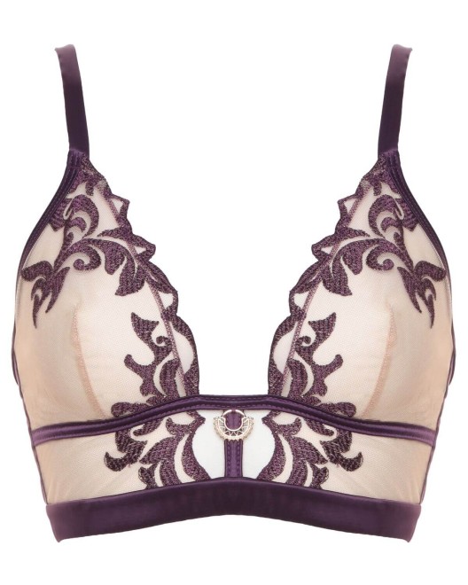 soutien-gorge bralette Venus, violet, Prelude Jolidon, devant, sur fond blanc