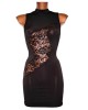 robe lycra en dentelle sequins, noire, collection Bea, OutX, vue de face