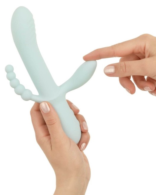 vibromasseur rabbit triple stimulation Good Vibes, bleu, démo