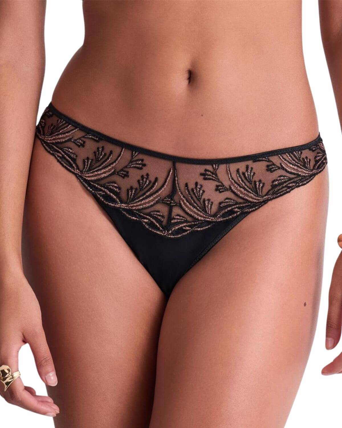 tanga Cosmic Romance, Aubade Lingerie, zoom de face, sur fond blanc