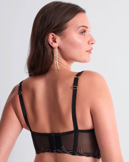 bustier Cosmic Romance, Aubade Lingerie, de dos, porté par mannequin grande taille