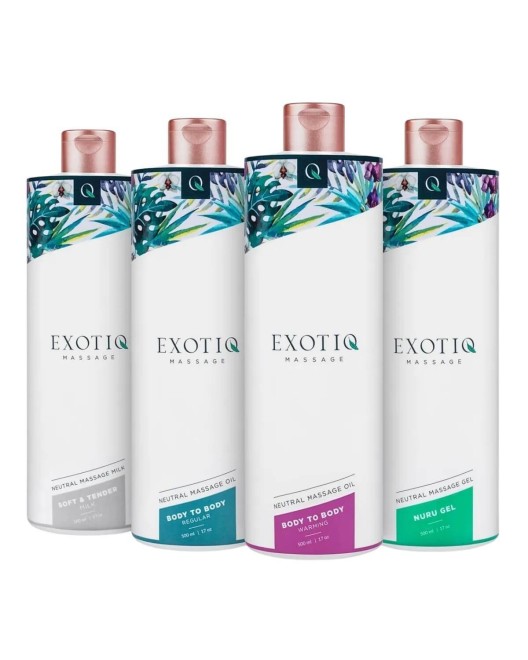 huile de massage non parfumée, Exotiq Body to Body, gamme