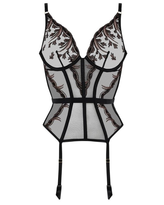 guêpière Cosmic Romance, Aubade Lingerie, devant, sur fond blanc