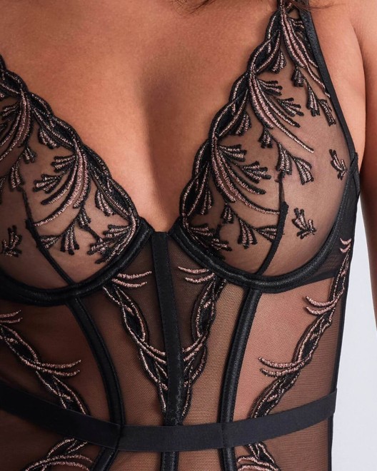 guêpière Cosmic Romance, Aubade Lingerie, zoom dentelle