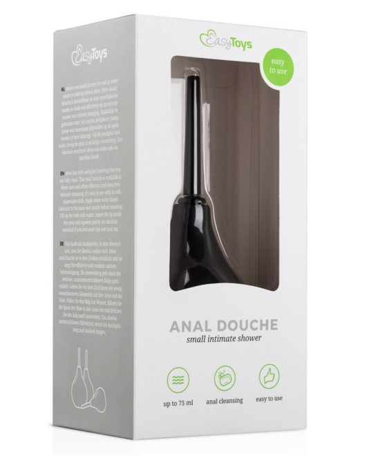poire de lavement anal, noire, EasyToys, boîte, de face