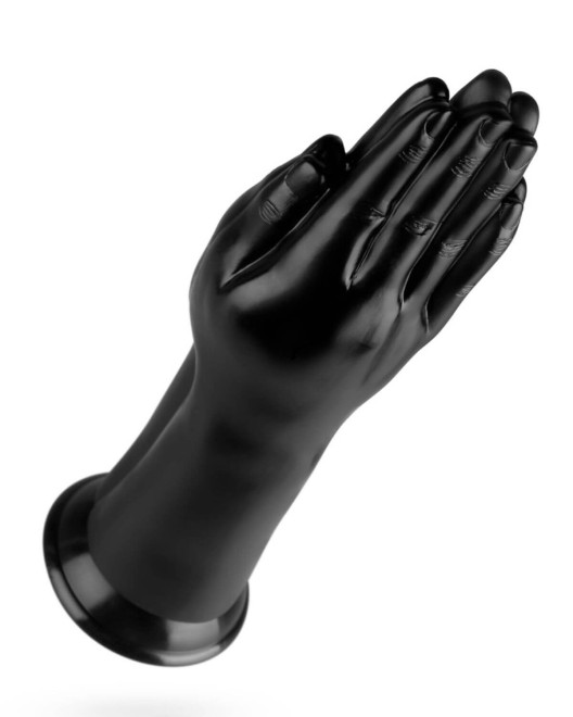 gode fisting à ventouse, Double Trouble, Buttr, noir, détail doigts