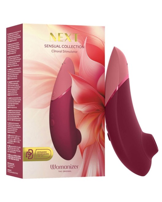 stimulateur clitoridien Womanizer Next, Sensual Collection, rouge, boîte