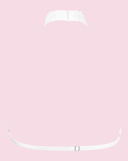 soutien-gorge seins nus à plumes Cachou, Luxxa Lingerie, blanc, arrière