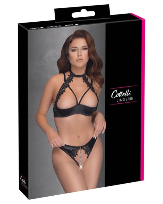 ensemble soutien-gorge et string ouverts, Cottelli Lingerie, boîte