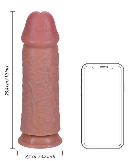 gode ventouse réaliste XL, RealRock, chair, guide taille