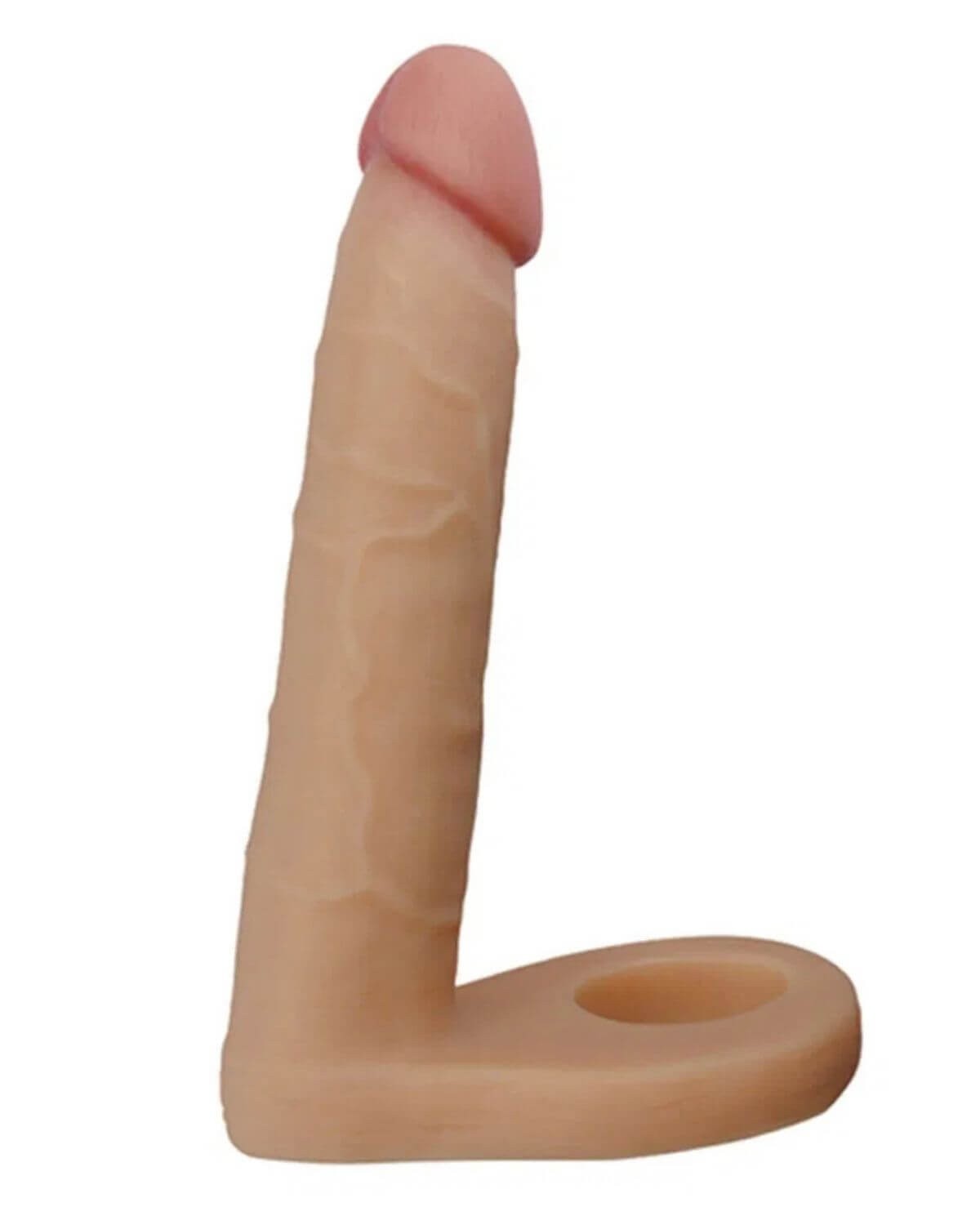 gode réaliste double pénétration, the ultra soft double, LoveToy, chair, profil