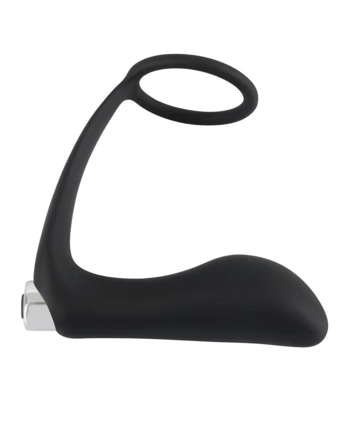 plug vibrant avec anneau de pénis, noir, Black Velvets, vue de profil