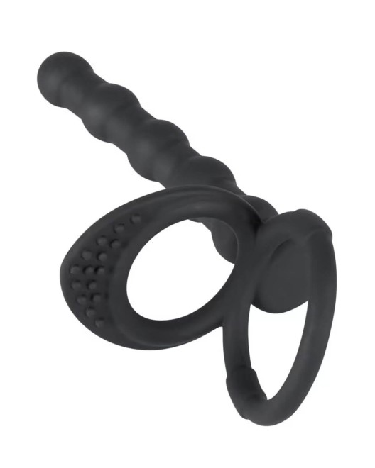 anneau pénien pour couple à perles anales, Black Velvets, noir, zoom
