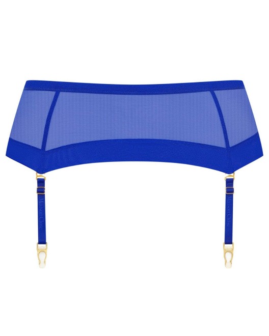 porte-jarretelles Corps à Corps Néon, bleu, Maison Close, devant