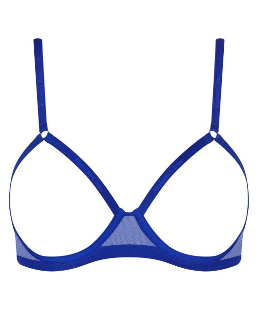 soutien-gorge seins nus Corps à Corps Néon, bleu, Maison Close, devant