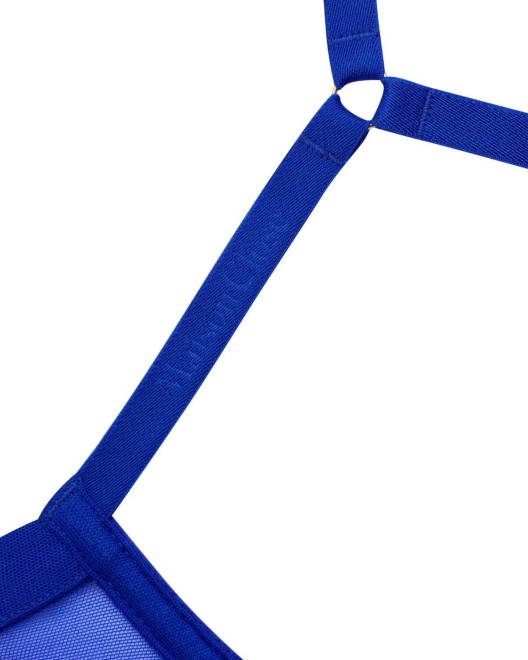 soutien-gorge seins nus Corps à Corps Néon, bleu, Maison Close, zoom bretelle