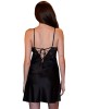 nuisette dentelle et satin Cookie, noire, Valege Lingerie, mannequin de dos