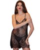 nuisette en dentelle noire transparente Rihanna, Valege Lingerie, vue de face