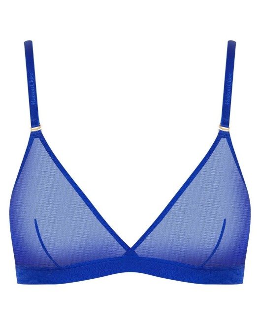 soutien-gorge triangle Corps à Corps Néon, bleu, Maison Close, devant
