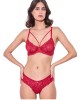 ensemble sexy en dentelle rouge, collection Paradise Boutik, vue devant