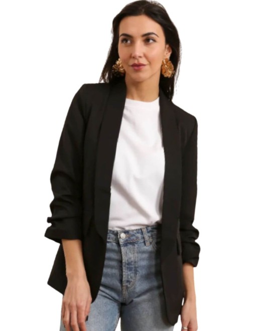 veste blazer noire à strass, collection Paradise Boutik, vue de face