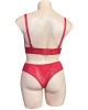 ensemble sexy en dentelle grande taille, rouge, collection Paradise Boutik, vue dos