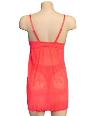 nuisette transparente ouverte rouge, Collection Paradise Boutik, vue de dos
